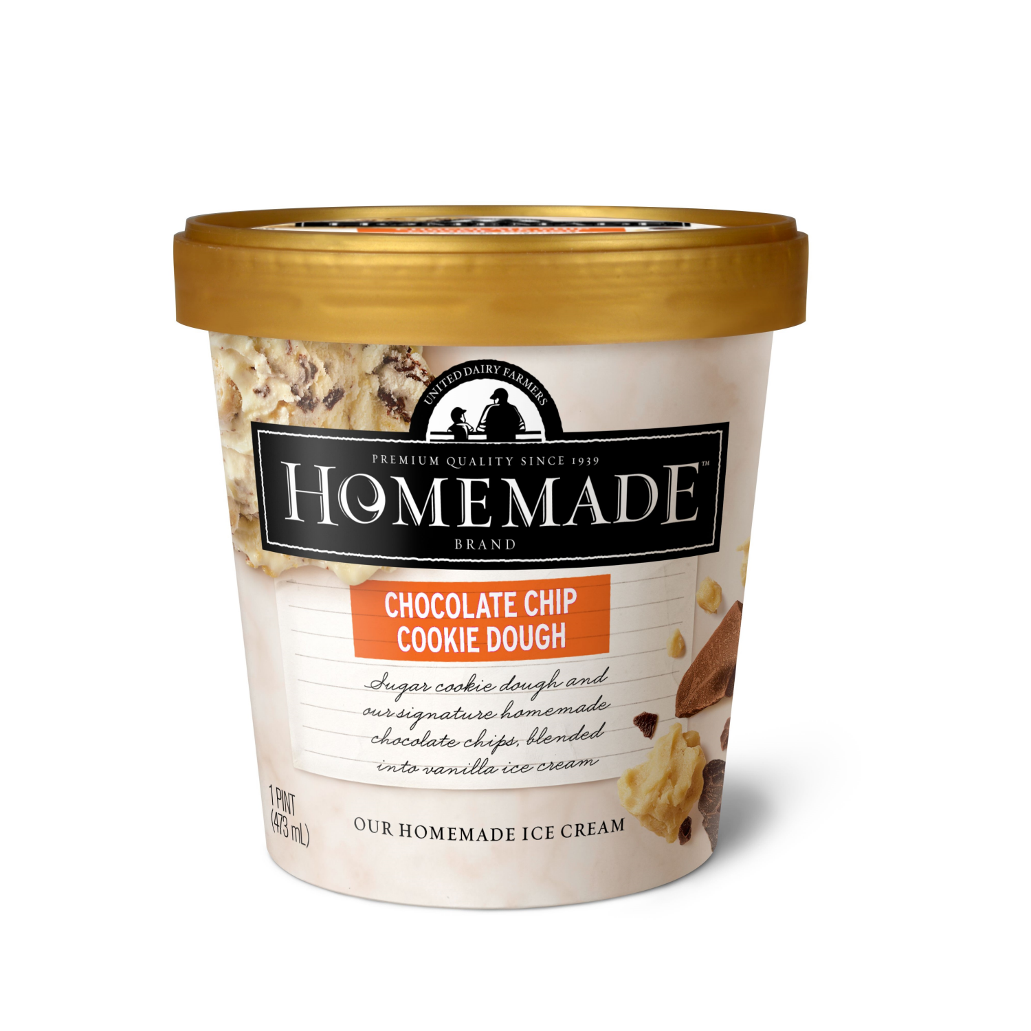 slide 1 of 3, Homemade Brand Chocolate Chip Cookie Dough Ice Cream, 16 oz