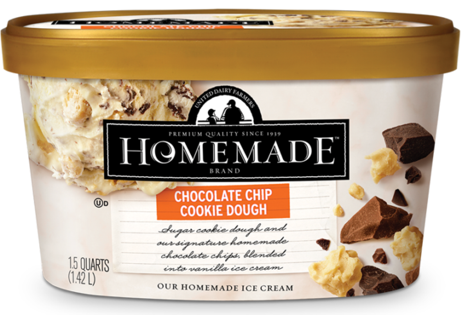 slide 1 of 1, Homemade Chocolate Chip Cookie Dough Ice Cream, 48 oz