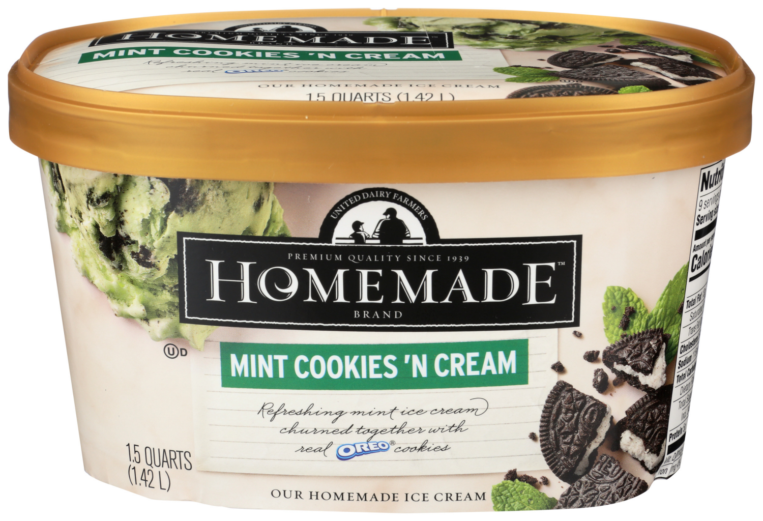 slide 1 of 2, Homemade Brand Mint Cookies 'n Cream Ice Cream, 48 oz