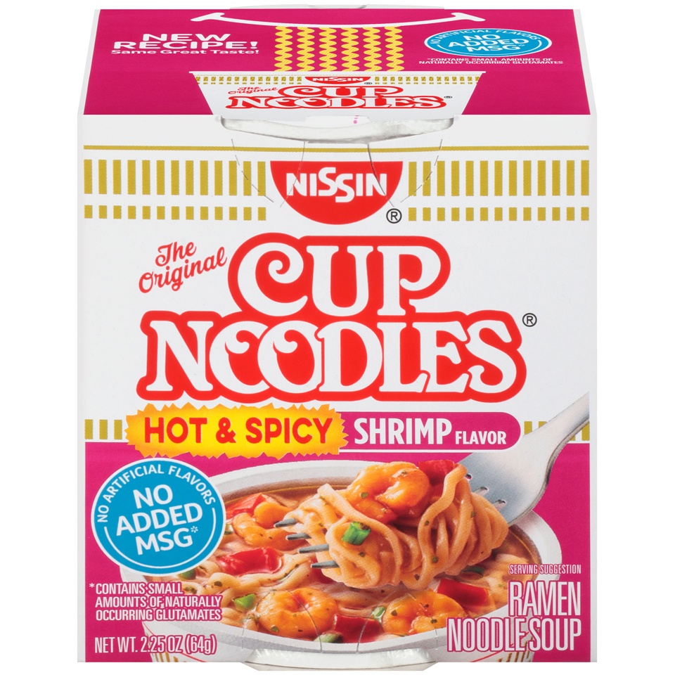 slide 1 of 1, Nissin Cup Noodles with Shrimp Picante Style Ramen Noodle Soup, 2.25 oz