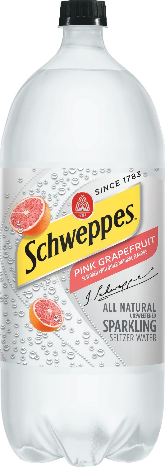 slide 1 of 3, Schweppes Pink Grapefruit Sparkling Seltzer Water- 2 liter, 2 liter