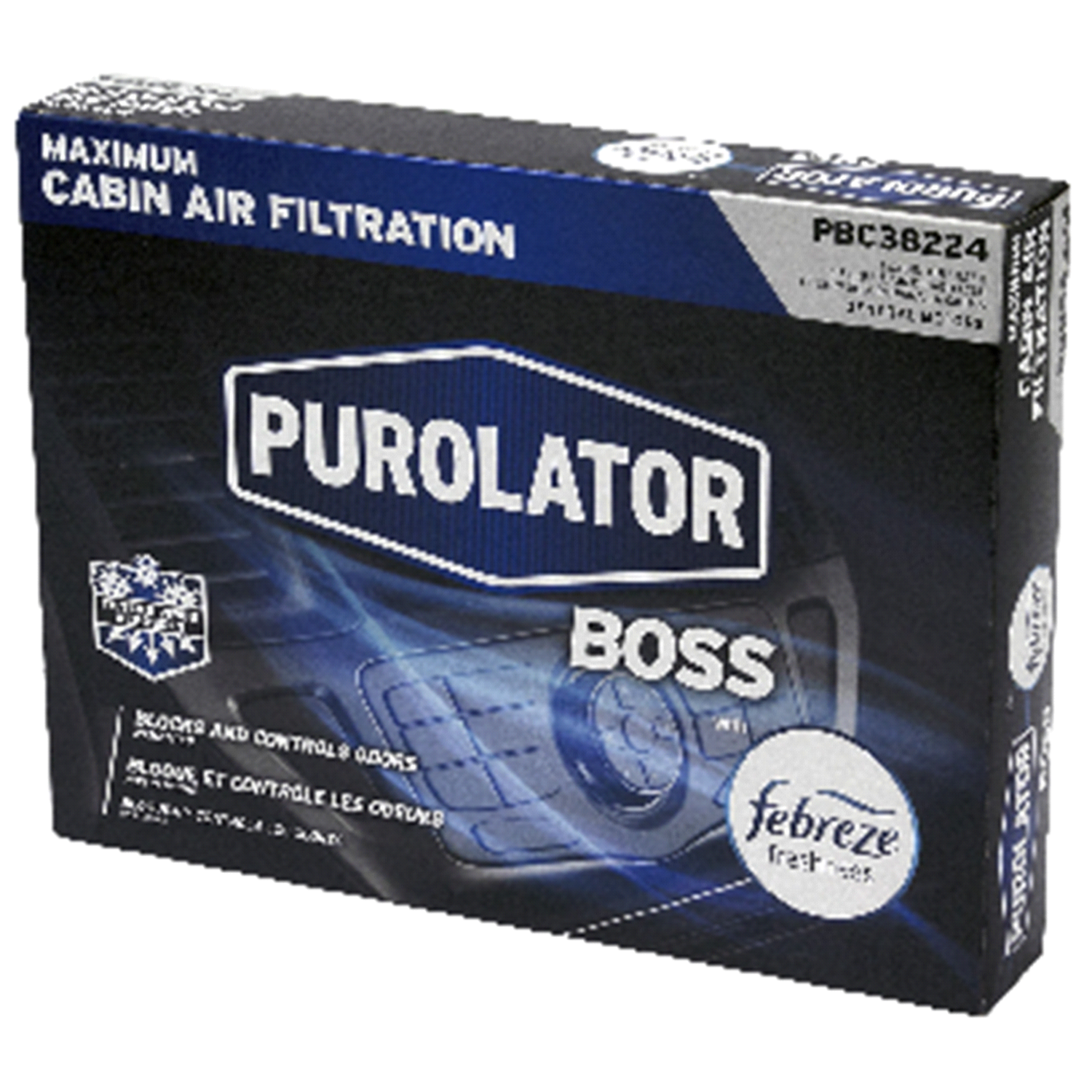 slide 1 of 1, Purolator PBC38224 PurolatorBOSS Premium Cabin Air Filter with Febreze Freshness, 1 ct