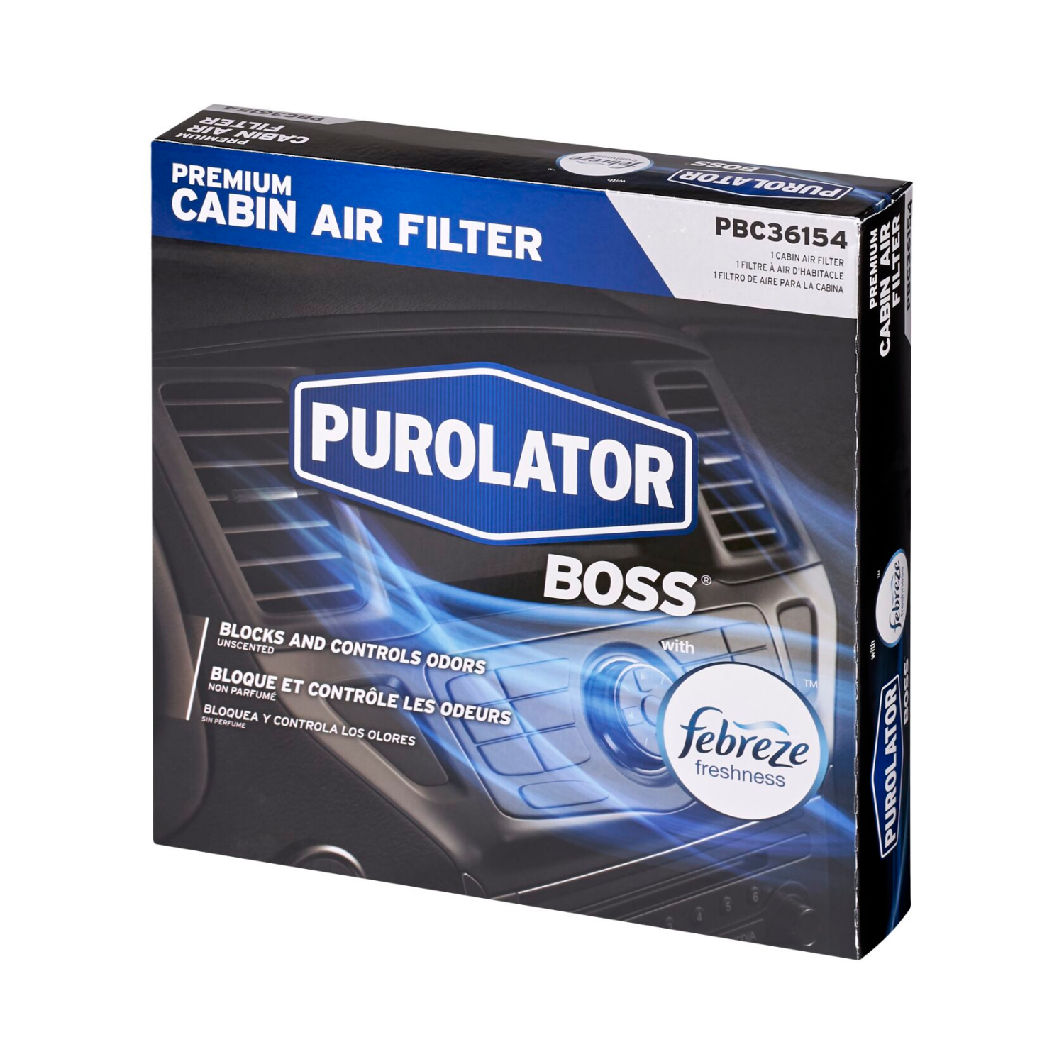 slide 2 of 3, Purolator Pbc36154 Purolatorboss Premium Cabin Air Filter With Febreze Freshness, 1 ct