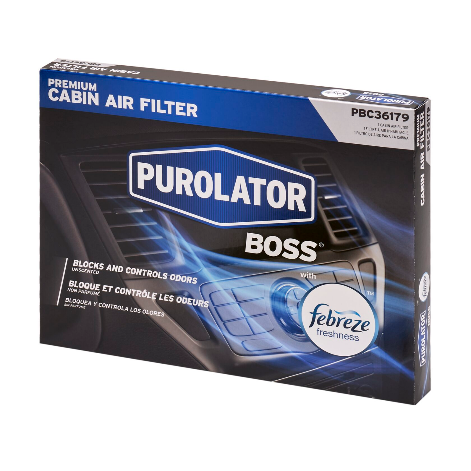 slide 2 of 3, Purolator Pbc36179 Purolatorboss Premium Cabin Air Filter With Febreze Freshness, 1 ct