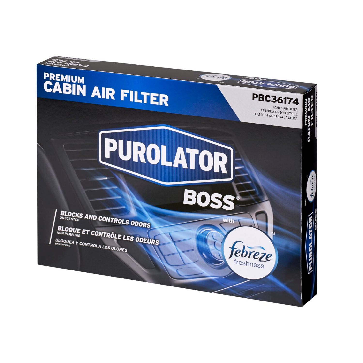 slide 2 of 3, Purolator Pbc36174 Purolatorboss Premium Cabin Air Filter With Febreze Freshness, 1 ct