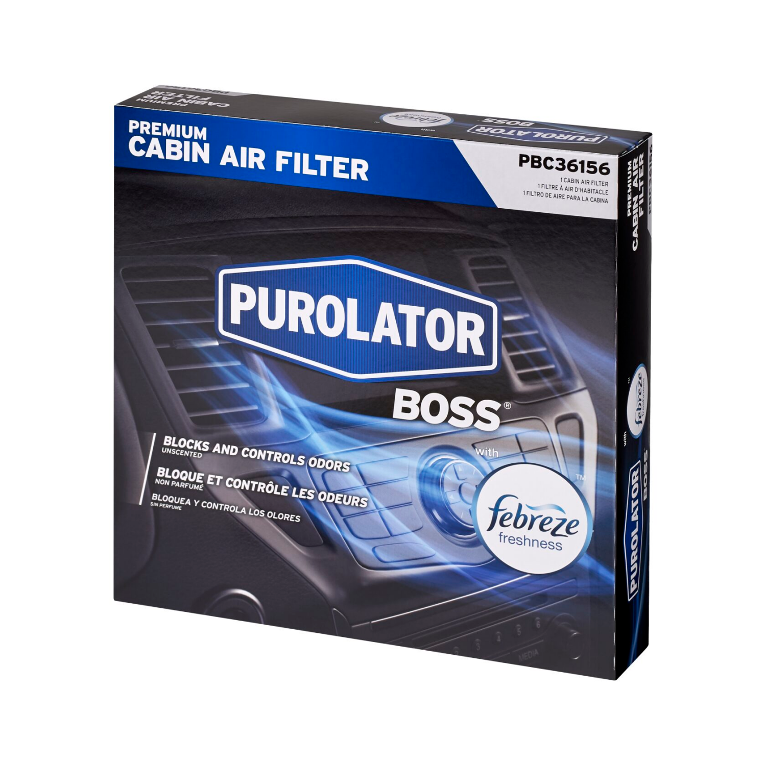 slide 2 of 3, Purolator Pbc36156 Purolatorboss Premium Cabin Air Filter With Febreze Freshness, 1 ct