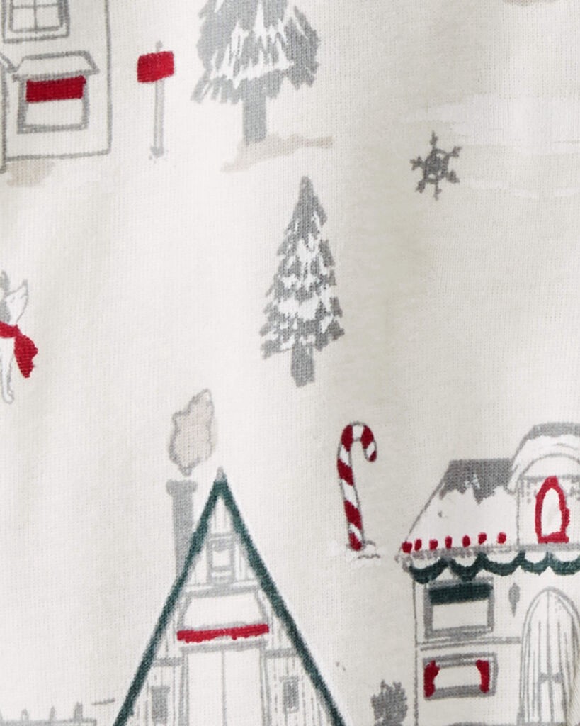 slide 3 of 3, Littleplanet Baby Organic Cotton Sleep & Play Pajamas in Winter Village Winter Village 3M, 1 ct