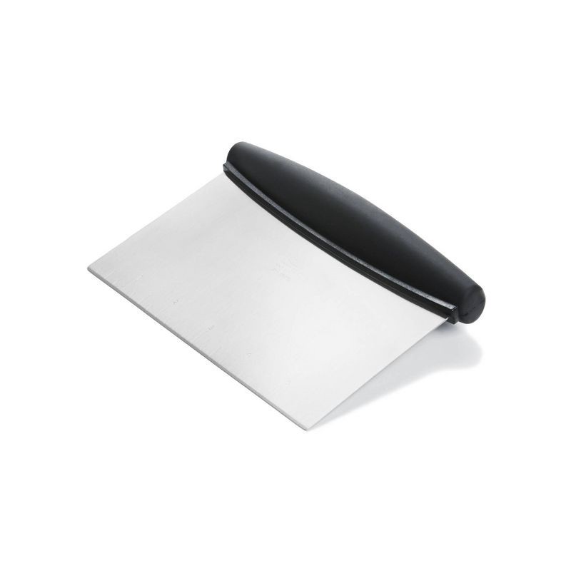 slide 1 of 4, OXO Stainless Steel Multi-Purpose Scraper and Chopper: Kitchen Bench & Food Scraper, Dishwasher-Safe, Black, 1 ct