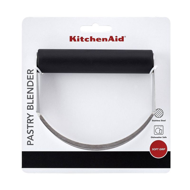 slide 5 of 5, KitchenAid Pastry Blender Black: Stainless Steel Blades, Soft-Grip Handle, Dishwasher-Safe, Lifetime Warranty, 1 ct