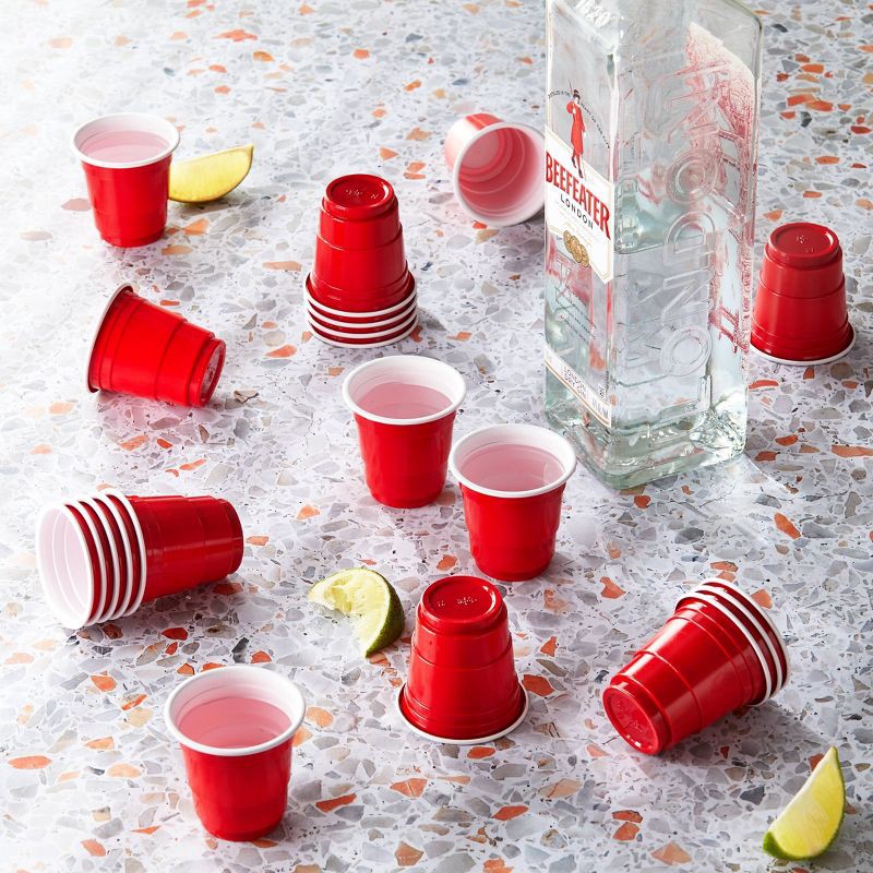 slide 4 of 7, Houdini 20pk Disposable Shot Glasses: Red Plastic Shot Cups, 2oz Capacity, 20 ct, 2 oz