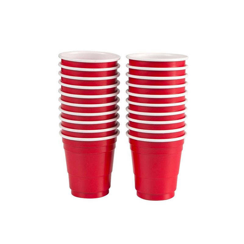 slide 1 of 7, Houdini 20pk Disposable Shot Glasses: Red Plastic Shot Cups, 2oz Capacity, 20 ct, 2 oz