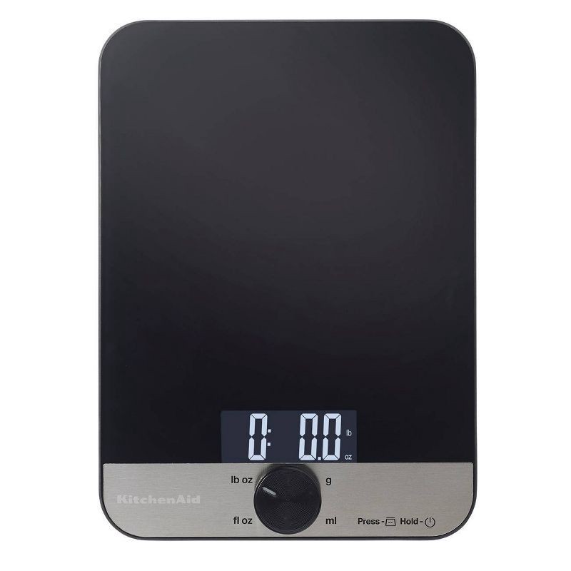 slide 1 of 7, KitchenAid 11lb Glass Surface Digital Kitchen Food Scale Black, 11 lb