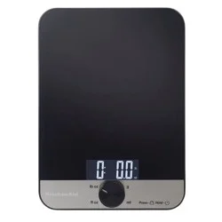 KitchenAid 11lb Glass Surface Digital Kitchen Food Scale Black: LCD Display, Battery-Powered, 11lb Capacity
