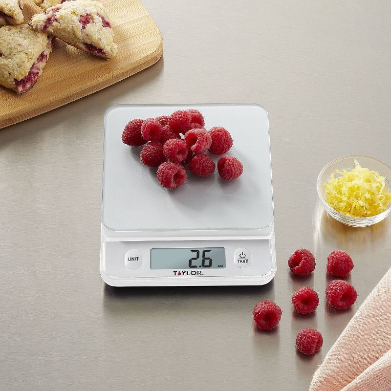 slide 4 of 10, Taylor Digital Kitchen Glass Top 11lb Food Scale Silver, 11 lb