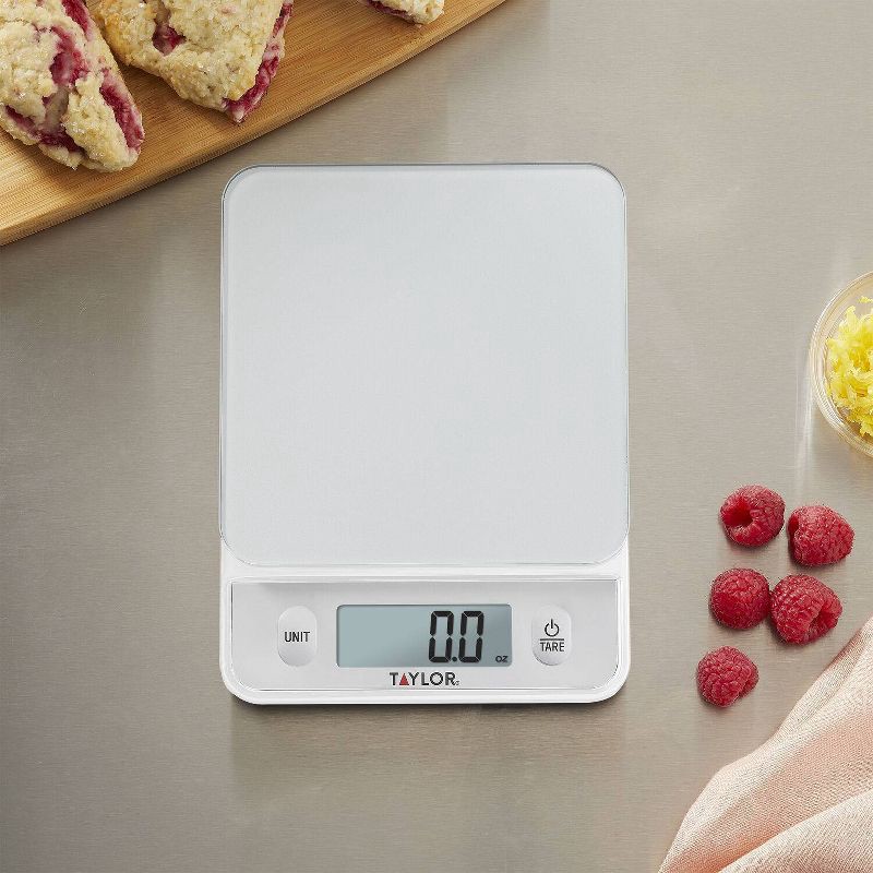 slide 6 of 10, Taylor Digital Kitchen Glass Top 11lb Food Scale Silver, 11 lb