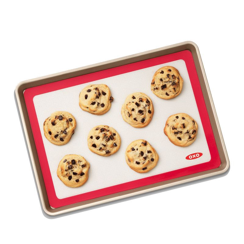 slide 3 of 5, OXO 11.5"x16.5" Silicone Baking Mat: Oven & Dishwasher Safe, Red, Rectangle, Pastry & Oven Mat, 1 ct