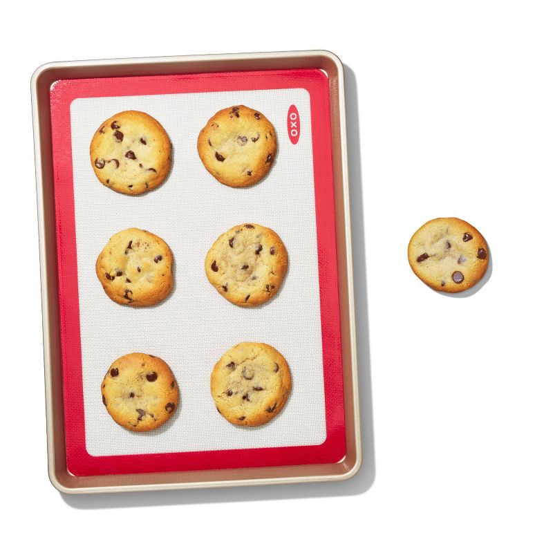 slide 4 of 5, OXO 11.5"x16.5" Silicone Baking Mat: Oven & Dishwasher Safe, Red, Rectangle, Pastry & Oven Mat, 1 ct