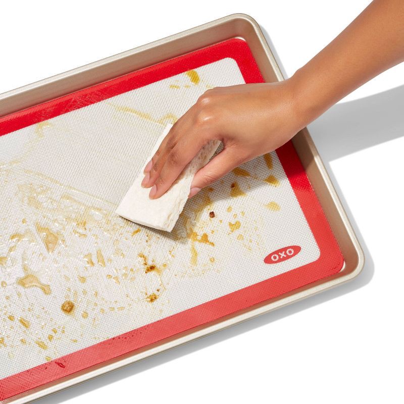 slide 5 of 5, OXO 11.5"x16.5" Silicone Baking Mat: Oven & Dishwasher Safe, Red, Rectangle, Pastry & Oven Mat, 1 ct