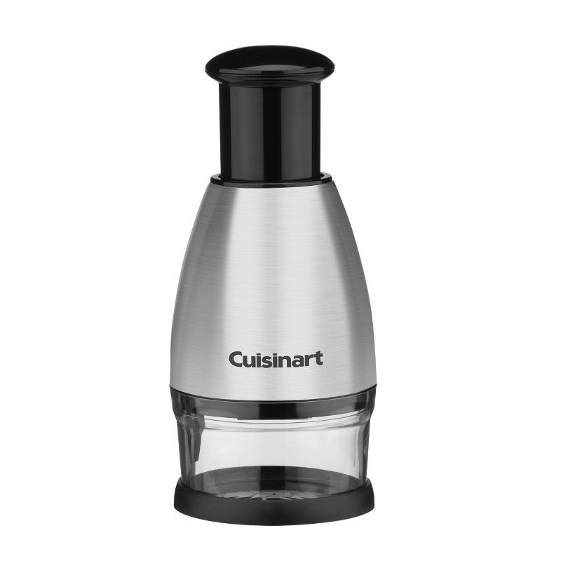 slide 2 of 8, Cuisinart Silver Push Chopper: Stainless Steel Manual Food & Vegetable Chopper, Dishwasher-Safe, 4-Piece Set, 1 ct