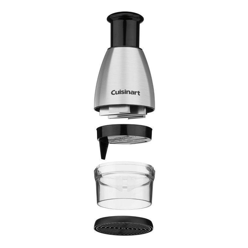 slide 3 of 8, Cuisinart Silver Push Chopper: Stainless Steel Manual Food & Vegetable Chopper, Dishwasher-Safe, 4-Piece Set, 1 ct