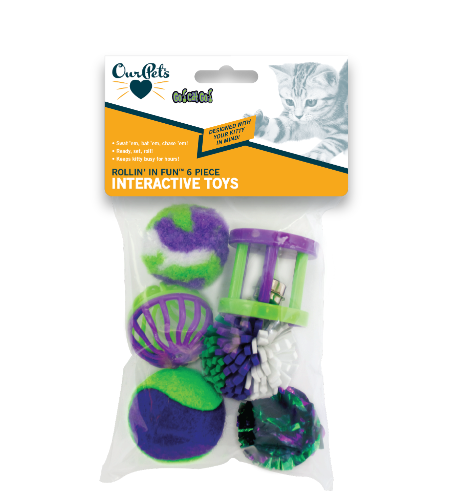 slide 1 of 1, LaMi Rolling In Fun Cat Toy, 6 ct