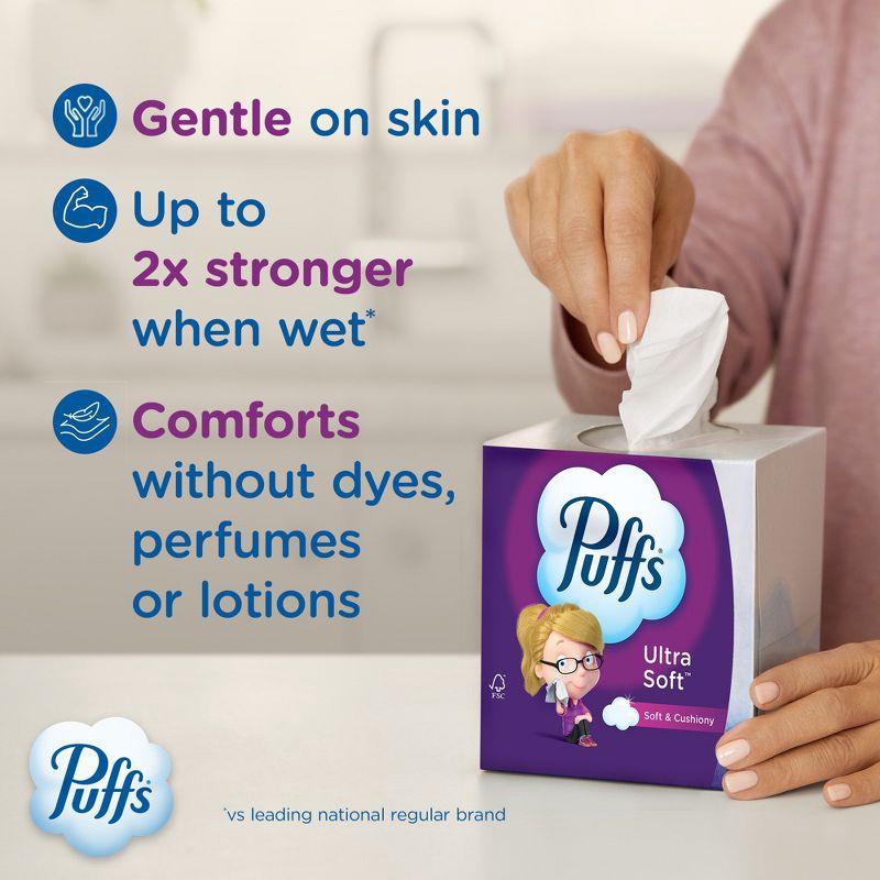 slide 3 of 16, Puffs Ultra Soft Facial Tissue - 4pk/72ct, 288 ct