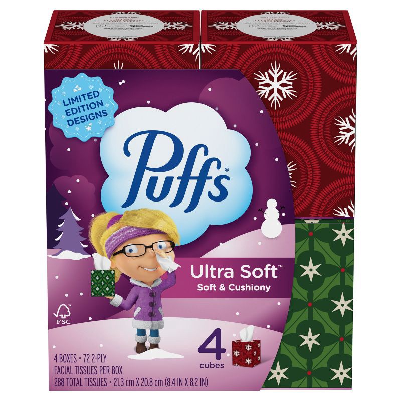 slide 12 of 16, Puffs Ultra Soft Facial Tissue - 4pk/288ct, 4 ct, 288 ct