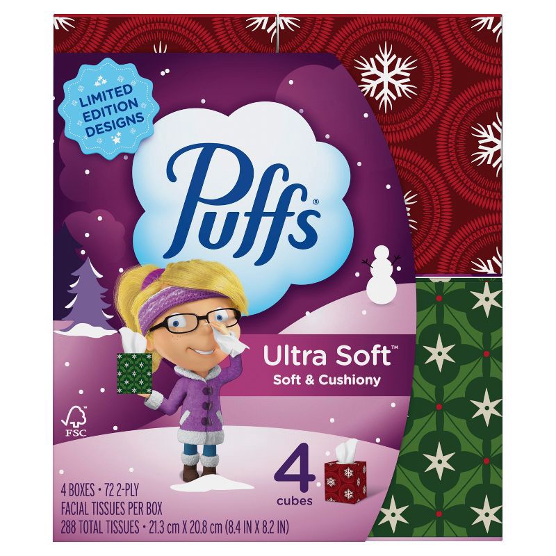 slide 13 of 16, Puffs Ultra Soft Facial Tissue - 4pk/288ct, 4 ct, 288 ct