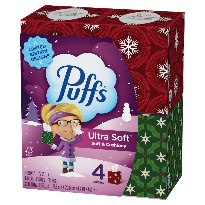 slide 16 of 16, Puffs Ultra Soft Facial Tissue - 4pk/288ct, 4 ct, 288 ct