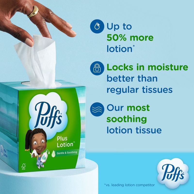 slide 3 of 14, Puffs Plus Lotion Facial Tissue - 4pk/72ct, 4 ct, 72 ct