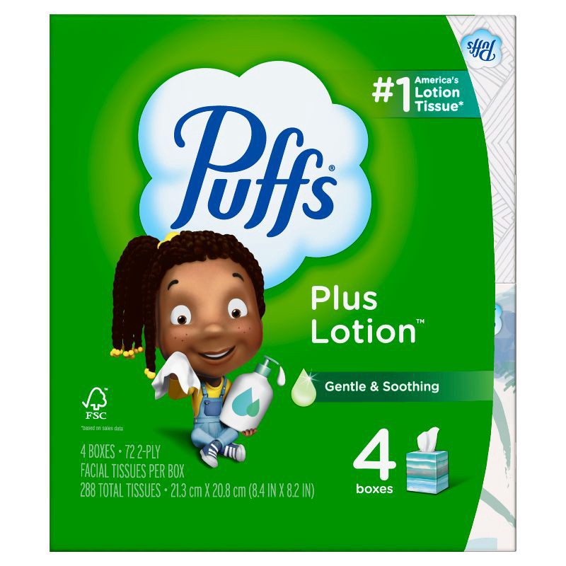 slide 14 of 16, Puffs Plus Lotion Facial Tissue - 4pk/288ct, 4 ct, 288 ct