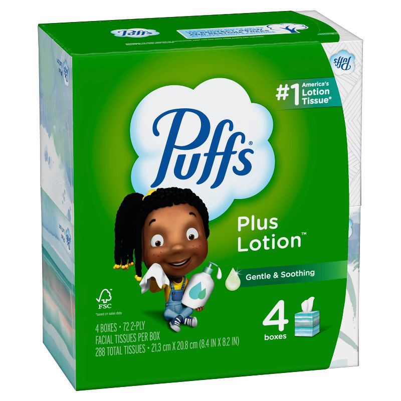 slide 16 of 16, Puffs Plus Lotion Facial Tissue - 4pk/288ct, 4 ct, 288 ct