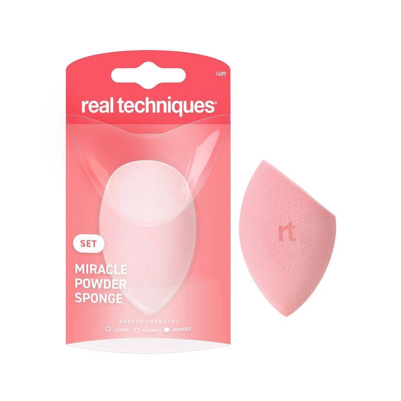 slide 1 of 7, Real Techniques Miracle Powder Makeup Sponge, 1 ct