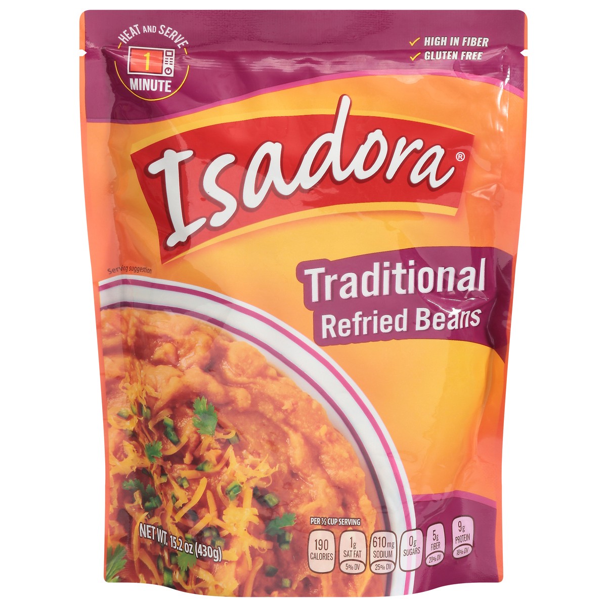 slide 1 of 9, Isadora Traditional Refried Beans 15.2 oz, 15.2 oz