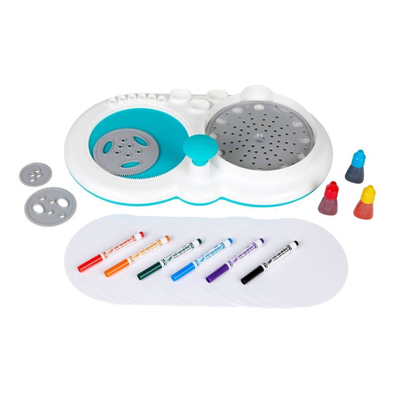 slide 3 of 6, Crayola Spin & Spiral Art Station Activity Kit: DIY Craft Kit for Kids, Includes Markers & Paper, Toys for 6 Year Olds, 1 ct