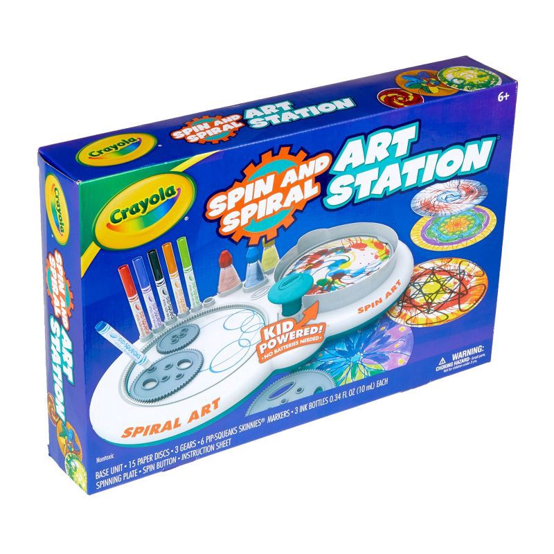 slide 5 of 6, Crayola Spin & Spiral Art Station Activity Kit: DIY Craft Kit for Kids, Includes Markers & Paper, Toys for 6 Year Olds, 1 ct