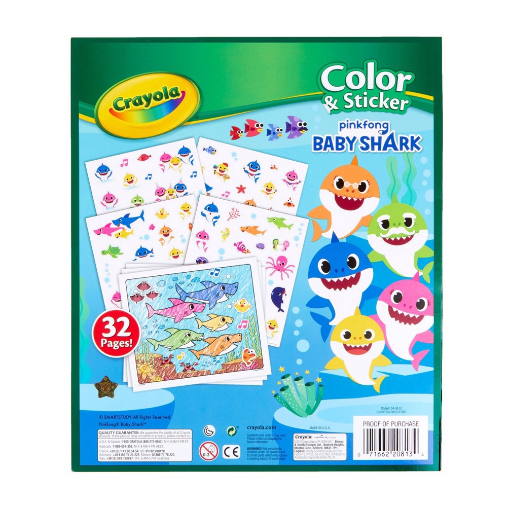 slide 3 of 5, Crayola Baby Shark Color & Sticker Book, 1 ct