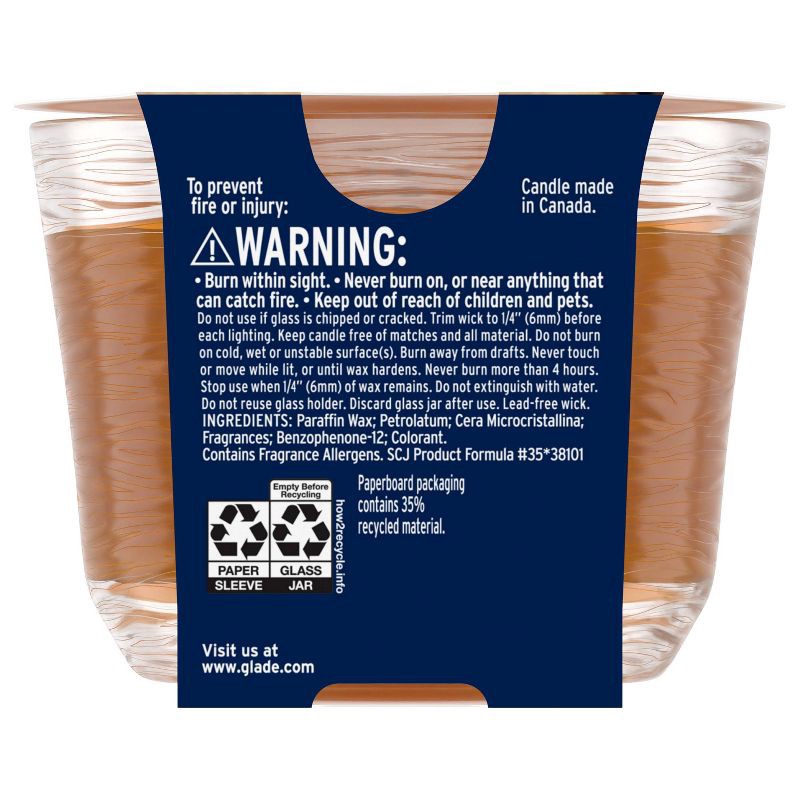 slide 3 of 15, Glade 3 Wick Scented Candle in Glass Jar - Cashmere Woods - 6.8oz, 6.8 oz