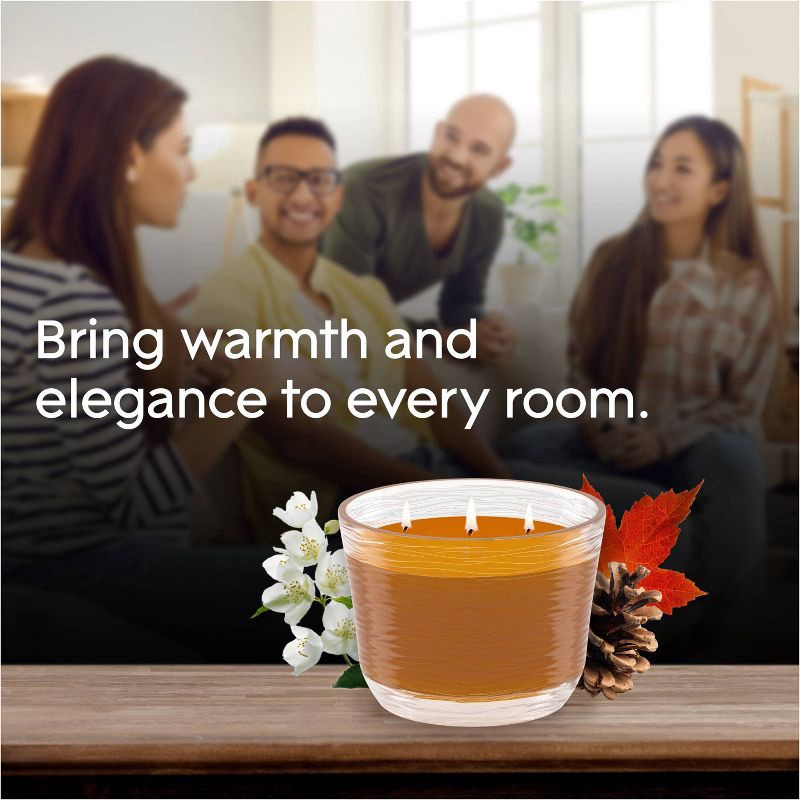 slide 10 of 15, Glade 3 Wick Scented Candle in Glass Jar - Cashmere Woods - 6.8oz, 6.8 oz