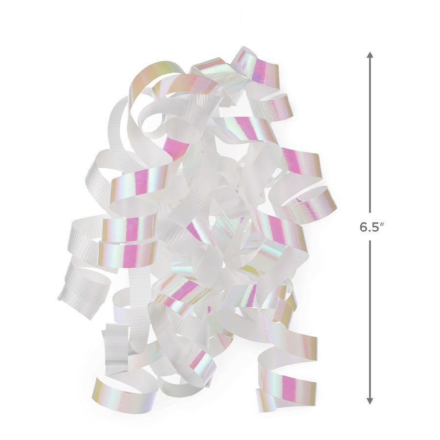 slide 2 of 2, Hallmark Curly Ribbon Gift Bow, White/Iridescent, 1 ct