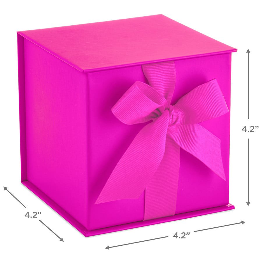 slide 4 of 5, Hallmark Small Gift Box With Shredded Paper Filler, Hot Pink, 1 ct