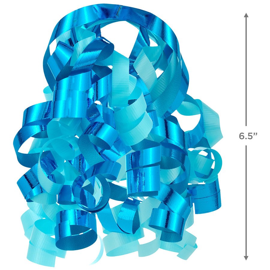 slide 2 of 2, Hallmark Curly Ribbon Gift Bow, Aqua/Turquoise Metallic, 1 ct