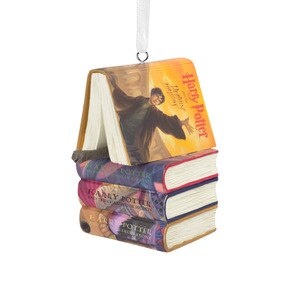 slide 1 of 1, Hallmark Harry Potter Stacked Books With Wand Christmas Ornament, 1 ct