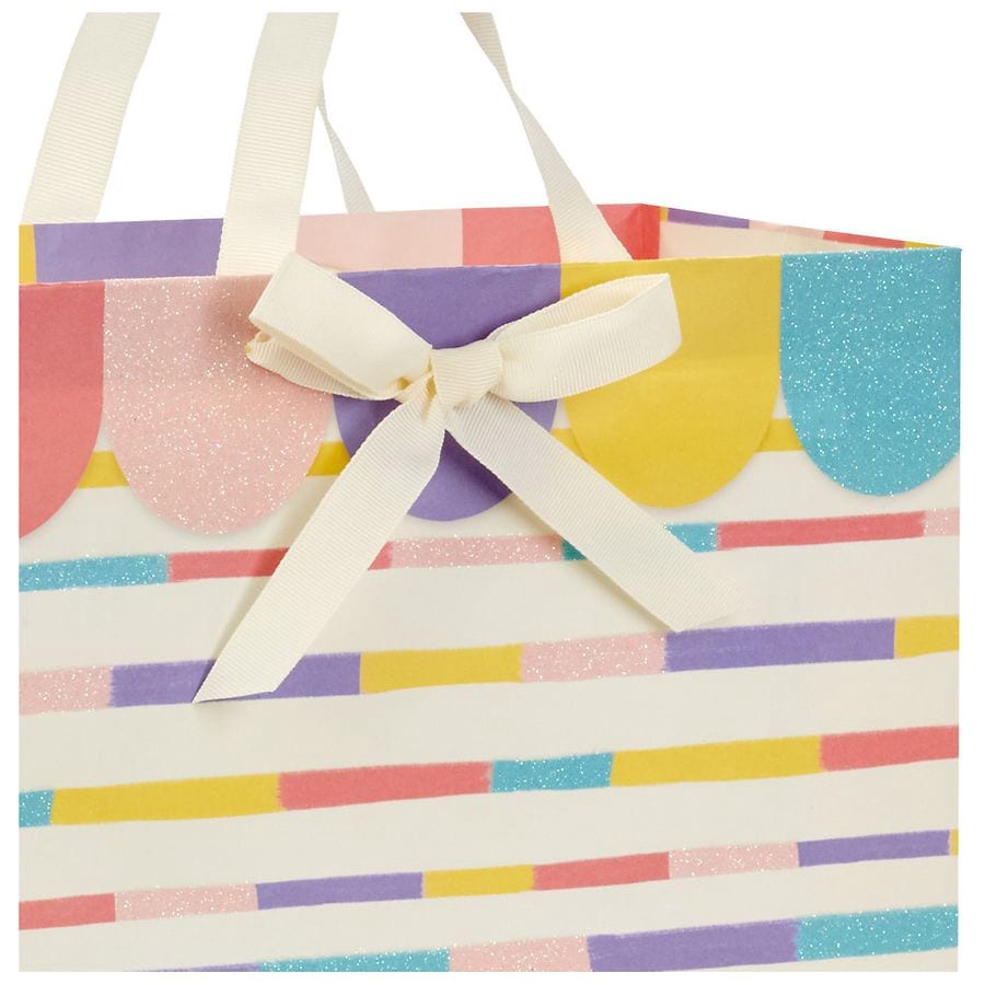 slide 4 of 4, Hallmark Gift Bag (Pastel Glitter Stripes) for Baby Showers, Birthdays, 1 ct