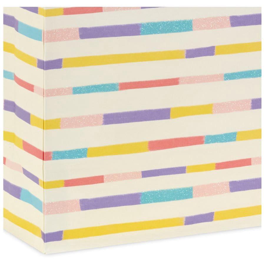 slide 3 of 4, Hallmark Gift Bag (Pastel Glitter Stripes) for Baby Showers, Birthdays, 1 ct