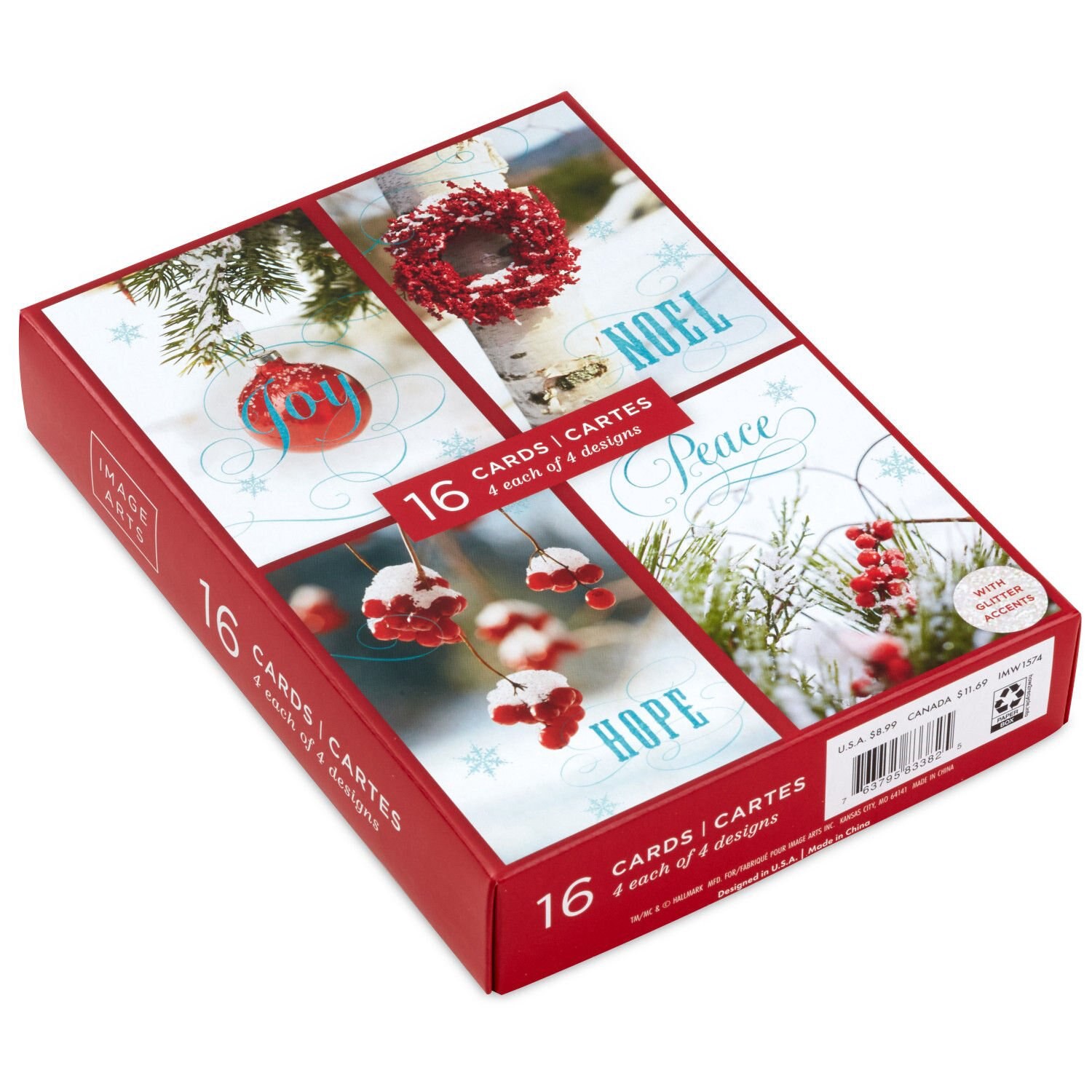 slide 2 of 4, Image Arts Snowy Nature Scenes Assorted Boxed Christmas Cards, 1 oz