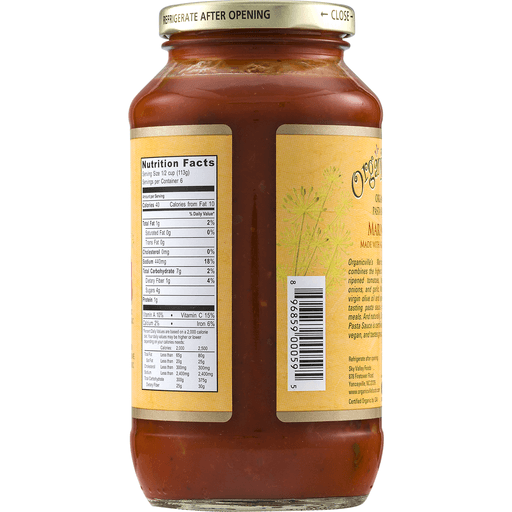 slide 7 of 8, Organicville Marinara Pasta Sauce, 24 oz