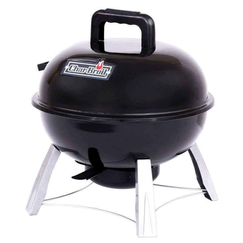 slide 6 of 7, Char-Broil 14" Portable Kettle Charcoal Grill Black Model 13301719: Outdoor BBQ, Compact, Weather-Resistant, 1 ct