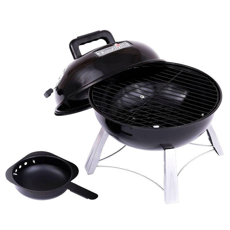 slide 7 of 7, Char-Broil 14" Portable Kettle Charcoal Grill Black Model 13301719: Outdoor BBQ, Compact, Weather-Resistant, 1 ct