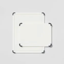 2pc Nonslip Poly Cutting Board Set White - Made By Design